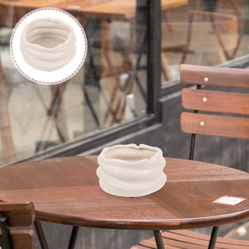 منفضة سجائر خزفية بتشطيب عاكس وتصميم نقطة الحبر، ديكور مكتبي للمنزل والمكتب - Image 4